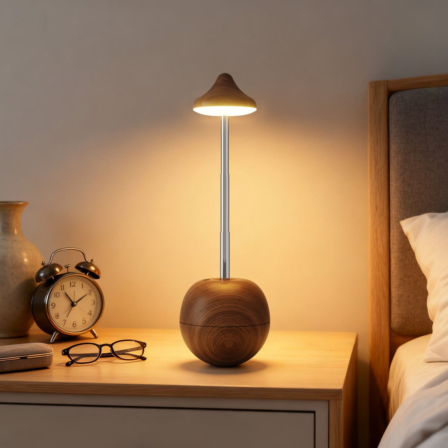 Portable ABS and stainless steel RGB desk lamp with USB charging and soft ambient lighting