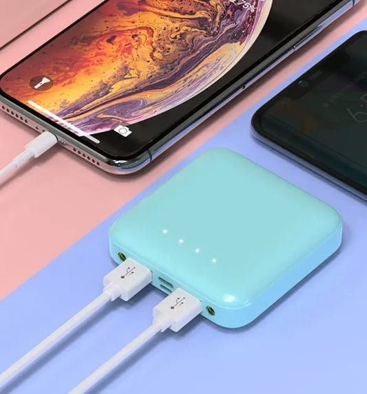 10000mAh Portable Mini Power Bank with Dual Emergency LED Lights & Power Indicator