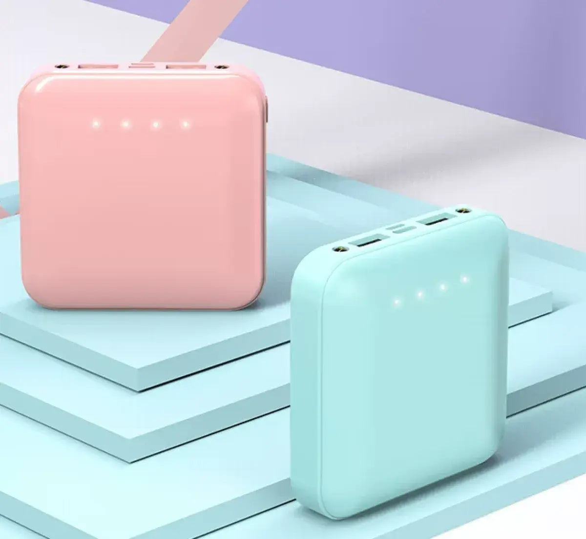 10000mAh Portable Mini Power Bank with Dual Emergency LED Lights & Power Indicator