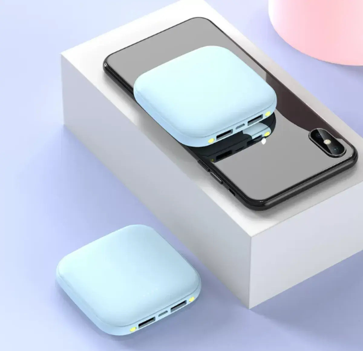 10000mAh Portable Mini Power Bank with Dual Emergency LED Lights & Power Indicator