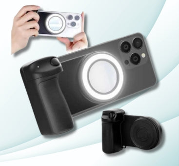 Magnetic Phone Grip with Fill Light - Camera Shutter Selfie Stabilizer