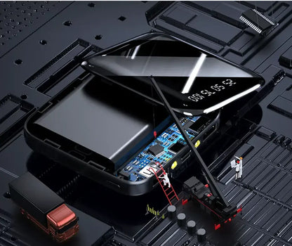 10000mAh Mini Digital Power Bank with LED Power Indicator - High Speed Efficient Fast Charging Portable Charger