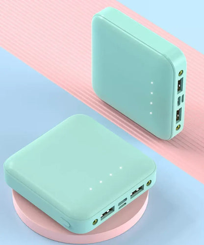 10000mAh Portable Mini Power Bank with Dual Emergency LED Lights & Power Indicator