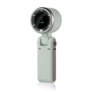 Portable USB Turbine Cooler Fans Rechargeable, Folding Fan High-Speed Cooling - Light Green